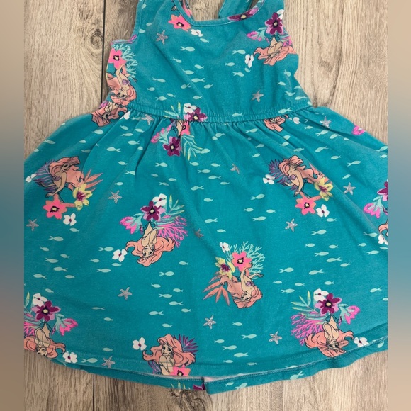 Jumping Beans Teal Little Mermaid Dress with Floral Print - Picture 2 of 5